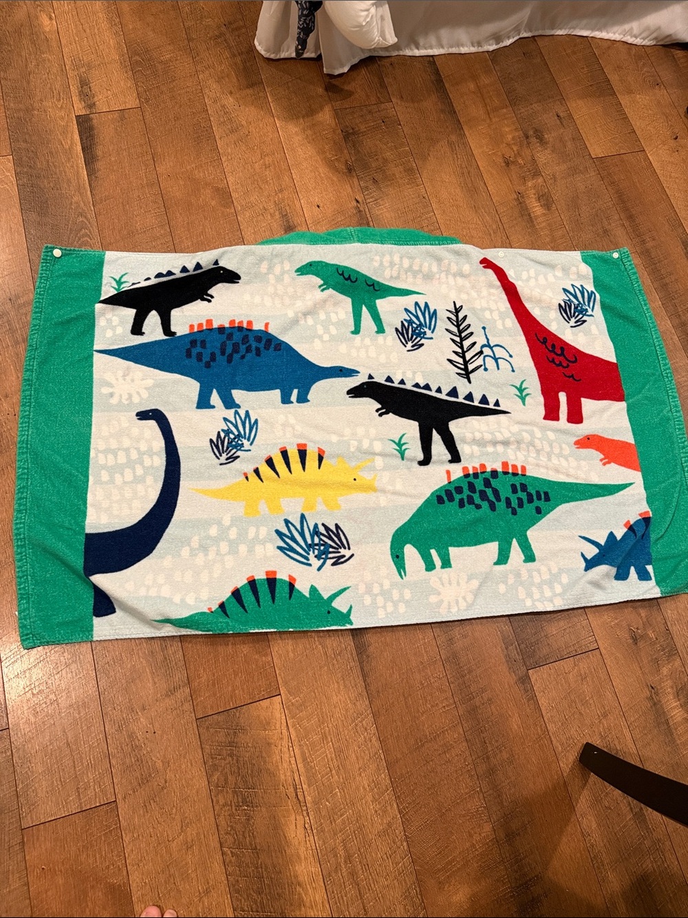 Kids Dinosaur Hooded Towel - Green Multicolor